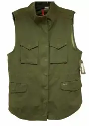 $75 Element Bonfire Vest / Top Sz S NWT Army Green Contrast Back Elastic Waist