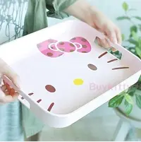 在飛比找Yahoo!奇摩拍賣優惠-Hello kitty 凱蒂貓 粉色托盤 餐盤 水果盤 茶盤