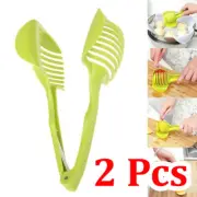 2x Tomato Eggs Vegetable Slicer Slicing Holder Tool Kitchen Gadget Knife Cut