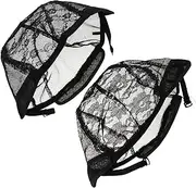LALADEFIEE 4pcs U Shape Wig Hair Nets Delicate Wig Caps Hairpiece Elasticity Lace Nets