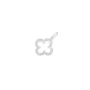 9ct White Gold Diamond Clover Pendant