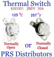 KSD301 10A 250V 125°C 257°F Thermostat Temperature Switch Thermal control Switch