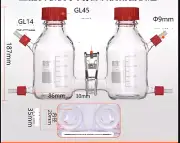 Lab glassware MFC H type reactor microbial fuel electrolytic cell set 500ml