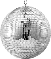 Disco Ball Silver Hanging Reflective Mirror Ball Ornament for Party Holiday Wedding Dance and Music Festivals Decor Club Stage Props DJ Decoration (4: 20cm x 1pcs)