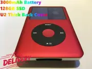 128GB Red Apple iPod Classic 6th Generation - Upgraded 3000mAh Battery 300 Hours