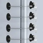 CICICO 4 Pcs Fridge Lock, Refrigerator Lock for Children, Mini Fridge Locks for Kids, Freezer Lock, Used in Refrigerator Door, Cabinets, Drawers, Toilet Seat (Black, 4 Pcs)