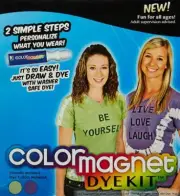 Draw & Dye Color Magnet Pen Kit Green Purple Alphabet Stencils Personalize New