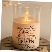 Flameless Memorial Candle, Real Wax LED Candle with Timer Sympathy Candle