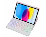 For Ipad 10Th Gen 10.9 2022 360 Rotation Acrylic Transparent Bluetooth Keyboard Leather Case With Backlight