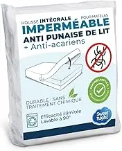 SWEET NIGHT Sweetnight Waterproof Mattress Cover 120 x 200 cm | Anti Bed Bug and Mite Protection | Renovated Mattress | Zip | No Chemical Treatment | EP. up to 25 cm