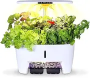 Hydroponics Growing System Kit,16 Pods Indoor Herb Garden Planter with LED Grow Light,Herb Garden Germination Kit with Intelligent Water Pump&7L Water Tank