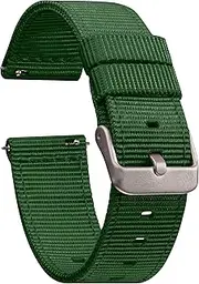 GadgetWraps 14mm Nylon Watch Band with Quick Release Pins – Compatible with Pebble, Fossil, Skagen, Wristology – 14mm Nylon Watch Band (Forest Green, 14mm)