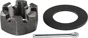 Lippert Round Spindle Nut Retainer Kit for 12,000-16,000-lb. Axle Hubs with 6-Slot Castle Spindle Nut, Round Spindle Washer, 2.25" Cotter Pin - 2023134022