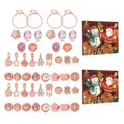 2pcs Christmas Advent Calendar Bracelets DIY Charm Beads Bracelets Jewelry Making Kit for Girls