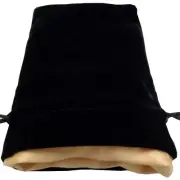 LIC9003 Fanroll by MDG Dice Bag: 4x6: Velvet/Satin: Black/Gold