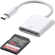 USB C SD Memory Card Reader, Type C Camera Adapter Trail Viewer, Plug and Play for iPhone 16/15/iPad/MacBook/iMac/Galaxy/Android