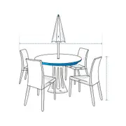 Custom Round Outdoor Table With Chairs Set w/ Umbrella Hole Covers