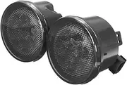 XIGAN Pair 2000K LED Somke Len Amber Front Turn Signal Lights Fit for Jeep Wrangler 07-15