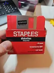 Retro Staples 3.5" Floppy Disks Diskettes 25pk Multi-Colored unused
