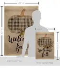 Fall Buffalo Check Pumpkin Burlap Flag Set Harvest & Autumn Scarecrow Pumkins...