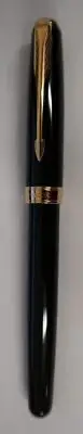 Parker Sonnet Fountain Pen Black & Gold Old Style Fine Pt. #S0808700 New In Box