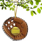Softball Ornaments for Christmas Tree - 2D Acrylic Unique Softball Ornament for Christmas Tree,Softball Player Ornament, Christmas Softball Keepsake Decorations