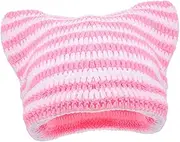 [YARNOW] Elegant Knitted Wool Cat Hat Adult Headwear Unisex Warm Hat Stylish Knit Cap for Men Women Accessory