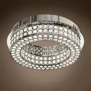 Engaged 13in One Tier LED Chrome Flush Mount with Clear Crystal Accents