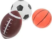 Boys and Girls Bouncy Ball Set 3pcs Mini Rugby Balls for Toddlers Toy Pack