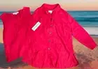 Caroline Rose Shirt & Tank Top Set Tunic Blouse Button Top 100% Linen USA. $220