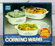 NIB 1985 Corning Ware Blue Cornflower 6 PC Trio Bakeware Set New Sealed A-33
