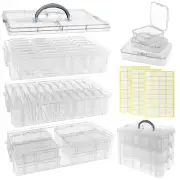 Bead Organizer – 3-Tier Stackable Bead Storage with 58 Clear Containers for B...
