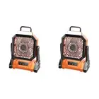 Camping Fan with LED Lantern USB Rechargeable Silent Fan for Picnic (Orange)