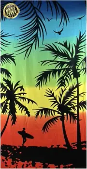 Oversized Microfiber Beach Towel Quick Dry 100x180cm Sand Proof Surfing Design