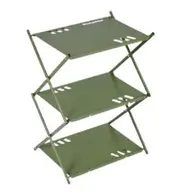 NNEOBA Portable Three-Tier Outdoor Folding Shelf for Camping, BBQ, and Garden Storage