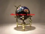Unique Art 6-Inch Mini Table Top Gemstone World Globe with Gold Tripod Office