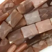 20mm faceted sunstone rectangle beads 15" strand