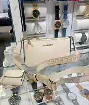 Michael Kors Purse Small Crossbody Bag Handbag (Light Cream) Messenger Shoulder