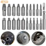22 PC Damaged Stripped Screw Extractor Set with Magnetic Extension Bit Holder