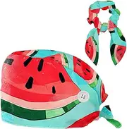 [YTYVAGT] Scrub Caps Women,Scrub Hats Suitable for Women,Watercolor Paint Watermelon