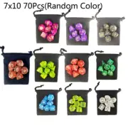 7x10 70pcs Dice Set Random Color Polyhedral RPG DND Role Playing Dragons Board