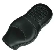 Fits for Royal Enfield Interceptor Custom Cushioned Dual Seat White Stitched