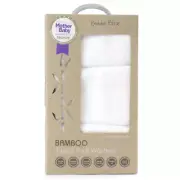 3pc Bubba Blue White Square 25cm Bamboo Face Washer Set Soft Baby Towel Cloth
