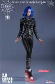 Fire Girl Toys 1/6 FG088A Spider Female Black Jumpsuit Elastic Bodysuit Clothes