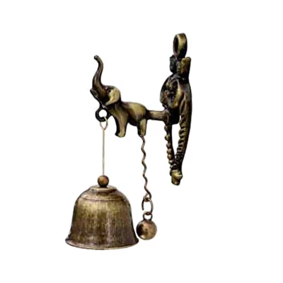 Retro Elephant Door Bell Small Alloy Doorbell Wind Chime Wall Decoration