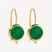 Garland Yellow Gold Green Onyx Earring