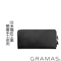 在飛比找momo購物網優惠-【Gramas】Meister 雙層手工真皮皮夾(黑)