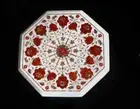 12" Marble Coffee Center side Table Top Inlay Malachite antique Lapis Mosaic l3
