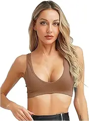 [winying] Women Fashion 1/4 Cup Underwire Wide Straps Pad-Free Bra Deep V Neck Backless Lingerie Street Wear