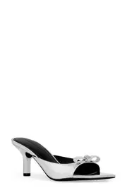 Rebecca Minkoff Bow Sandal in Silver at Nordstrom, Size 10
